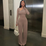 EVE Long Sleeve Slash Neck Two Piece Pants Set LJSF-S6822401X