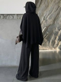 EVE Loose Long Sleeve Hooded Top Pants Suit HNIF-MC019