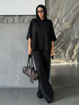 EVE Loose Long Sleeve Hooded Top Pants Suit HNIF-MC019