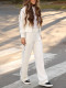 EVE Contrast-Color Striped Zipper Coat Wide-Leg Pants Casual Sports Two Piece Set HNIF-MC006