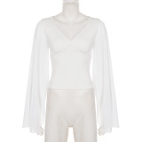 EVE Mesh See Through Patchwork T Shirt GPKJ-MR50703