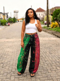 EVE Plus Size Splash Ink Graffiti Pattern Jeans GYLN-9950