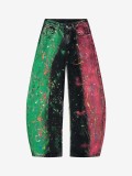 EVE Plus Size Splash Ink Graffiti Pattern Jeans GYLN-9950