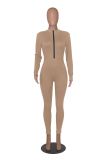 EVE Long Sleeve Zipper Solid Sport Jumpsuit SFY-935