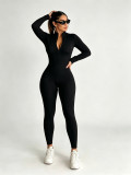 EVE Long Sleeve Zipper Solid Sport Jumpsuit SFY-935