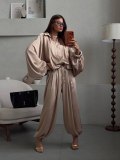 EVE Long Sleeve Knits Loose Two Piece Pants Set GFXI-fx628