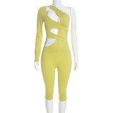 EVE Hollow Out Single Shoulder Seventh Jumpsuit MXBF-D26JP379