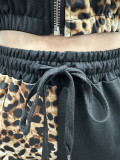 EVE Leopard Printed Patchwork Long Sleeve Pants Suit CM-60923