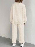 EVE Plus Size Threaded Jacquard Long Pants Casual Two-piece Set GWHT-A23