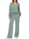 EVE Long Sleeve V Neck Long Sleeve Pants Suit GWHT-A19