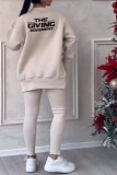 EVE Plus Size Solid Color Irregular Sweatshirt Two Piece Pants Set GWHT-T316