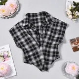 EVE Plaid Printed Irregular Shirt GNZD-12139TBM