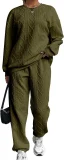 EVE Plus Size Threaded Jacquard Long Pants Casual Two-piece Set GWHT-A23