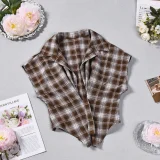 EVE Plaid Printed Irregular Shirt GNZD-12139TBM