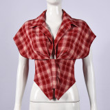 EVE Plaid Printed Irregular Shirt GNZD-12139TBM