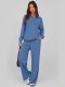 EVE Casual V Neck Long Sleeve Sweatshirt Pants Sport Suit GWHT-1652