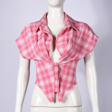 EVE Plaid Printed Irregular Shirt GNZD-12139TBM