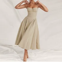 EVE Plus Size Sexy Sling Long Dress GHMF-24586
