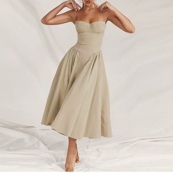 EVE Plus Size Sexy Sling Long Dress GHMF-24586