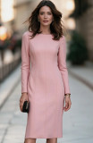 EVE Long Sleeve O Neck Midi Dress GQLK-6606