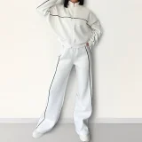 EVE Plus Size Casual Sport Long Sleeve Pants Suit GHMF-28696