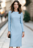 EVE Long Sleeve O Neck Midi Dress GQLK-6606