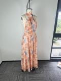 EVE Plus Size Printed Sleeveless Maxi Dress GHMF-30607