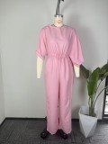 EVE Plus Size Solid Color Wide Leg Jumpsuit GHMF-30593