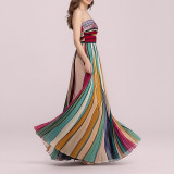 EVE Off Shoulder Ruched Printed Maxi Dress GHMF-29026