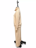 EVE Solid Color Long Sleeve Top Wide Leg Pants Sport Suit YH-5549