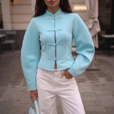 EVE Solid Color Long Sleeve Tops GZJQ-K6L17768A