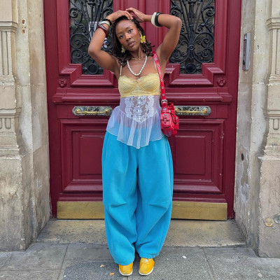 EVE Solid Color Loose Pants GZJQ-K6P19879A