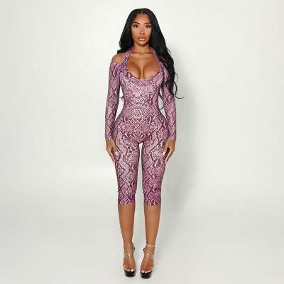 EVE Halterneck 3/4 Sleeve Seventh Jumpsuit MXBF-J26JP426