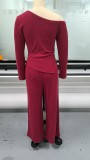 EVE Slim Long Sleeve Top And Wide-leg Pants  Two Piece Set GMYS-WL260702