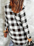 EVE Plaid Printed Long Sleeve Shirt Coat GSRX-1038
