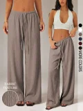 EVE Solid Color Drawstring Loose Pants GSRX-992