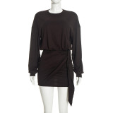 EVE Solid Color Casual Mini Dress GSZM-J26DS462