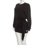 EVE Solid Color Casual Mini Dress GSZM-J26DS462