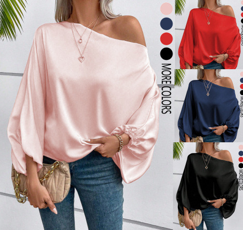 EVE Solid Color Bat Sleeve Loose Top GSRX-1013