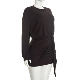 EVE Solid Color Casual Mini Dress GSZM-J26DS462