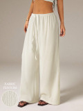EVE Solid Color Drawstring Loose Pants GSRX-992