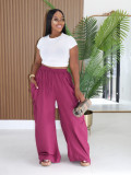 EVE Solid Color Drawstring Ruched Pants AIL-373