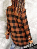 EVE Plaid Printed Long Sleeve Shirt Coat GSRX-1038