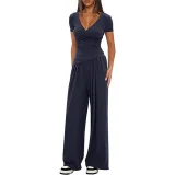 EVE Casual Solid Color Long Sleeve Pants 2 Piece Set GMYS-LWZ8277