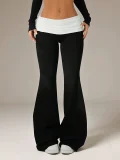 EVE Color Block Patchwork Micro Flare Pants GMYS-WL260718