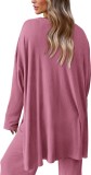 EVE Solid Color Long Sleeve Knits 2 Piece Pants Set GMYS-LWZ8262