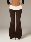 EVE Color Block Patchwork Micro Flare Pants GMYS-WL260718