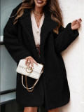 EVE Plus Size Fury Long Sleeve Lapel Plush Coat GMYS-LWZ8148
