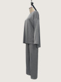 EVE Solid Color Long Sleeve Knits 2 Piece Pants Set GMYS-LWZ8262