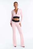 EVE Long Sleeve Hooded Top Two Piece Pants Set YD-8867